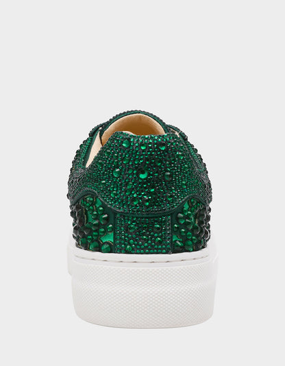 REILY EMERALD Platform Low-Top Lace-Up Rhinestone Women's Sneaker | Betsey Johnson Everyday