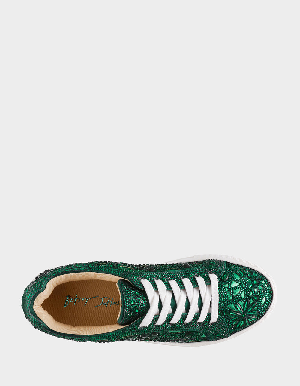 REILY EMERALD Platform Low-Top Lace-Up Rhinestone Women's Sneaker | Betsey Johnson Everyday