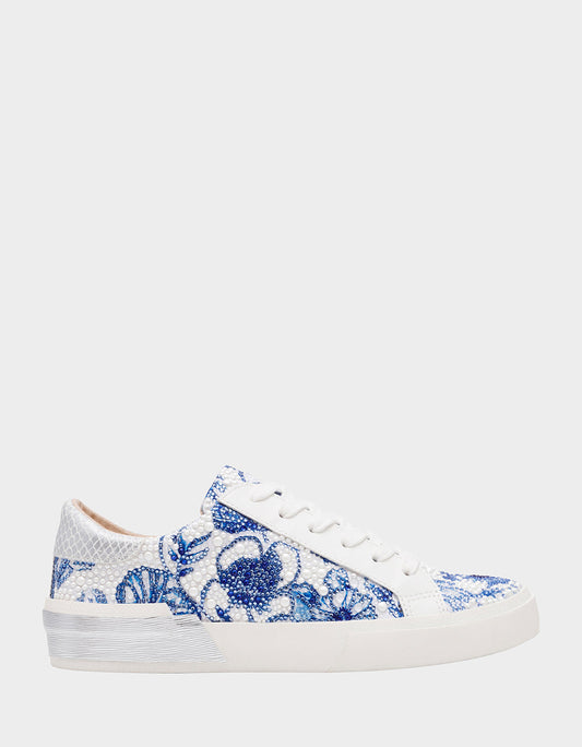 DAMON WHITE/BLUE FLORAL Women's Blue Floral Sneaker | Betsey Johnson Great Value