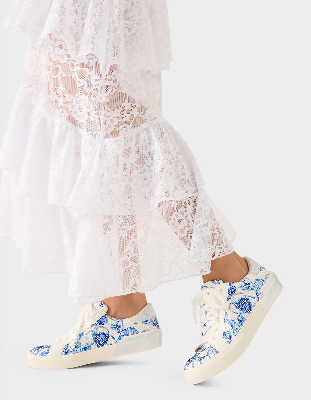 DAMON WHITE/BLUE FLORAL Women's Blue Floral Sneaker | Betsey Johnson Great Value