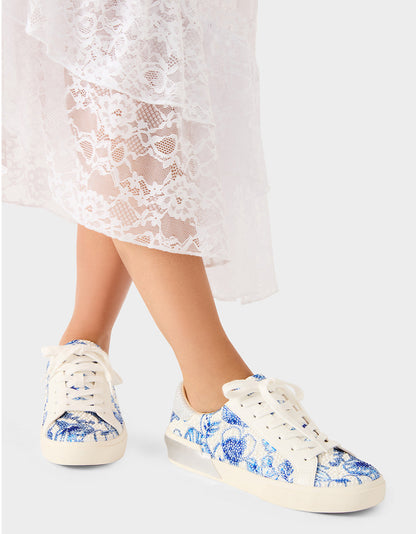 DAMON WHITE/BLUE FLORAL Women's Blue Floral Sneaker | Betsey Johnson Great Value