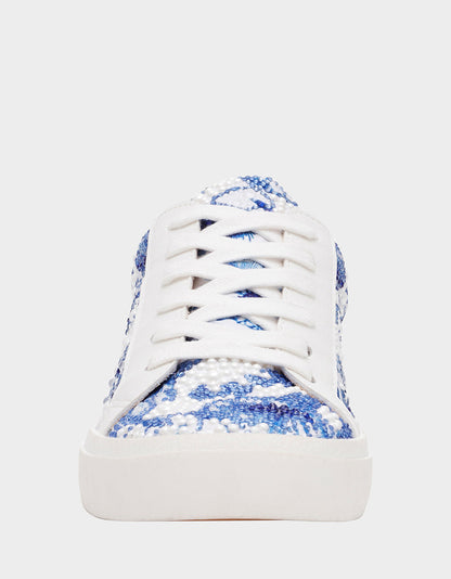 DAMON WHITE/BLUE FLORAL Women's Blue Floral Sneaker | Betsey Johnson Great Value