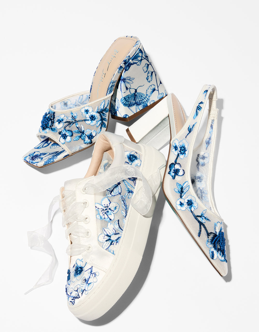 NINO BLUE FLORAL Platform Low-Top Lace-Up Sneakers | Betsey Johnson Smart Buy