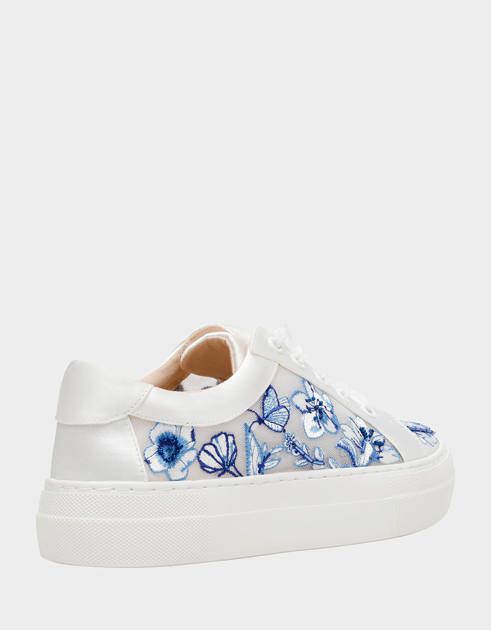 NINO BLUE FLORAL Platform Low-Top Lace-Up Sneakers | Betsey Johnson Smart Buy
