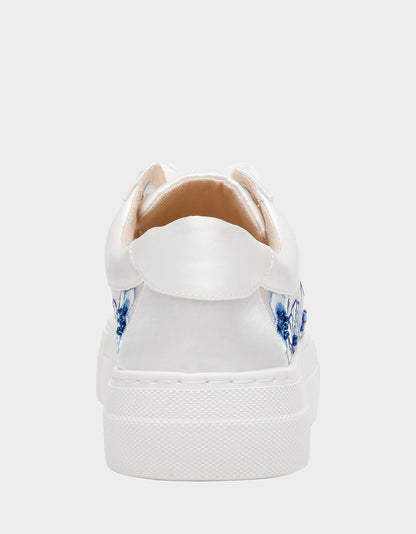 NINO BLUE FLORAL Platform Low-Top Lace-Up Sneakers | Betsey Johnson Smart Buy