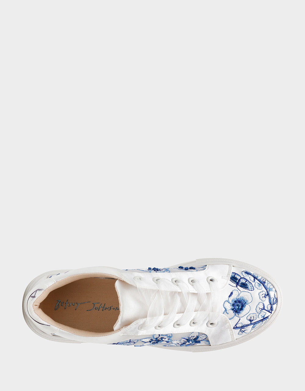 NINO BLUE FLORAL Platform Low-Top Lace-Up Sneakers | Betsey Johnson Smart Buy