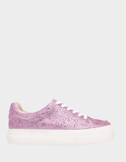 SIDNY LIGHT PINK Rhinestone Sneaker | Betsey Johnson Classic