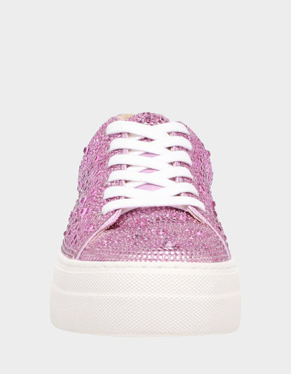 SIDNY LIGHT PINK Rhinestone Sneaker | Betsey Johnson Classic