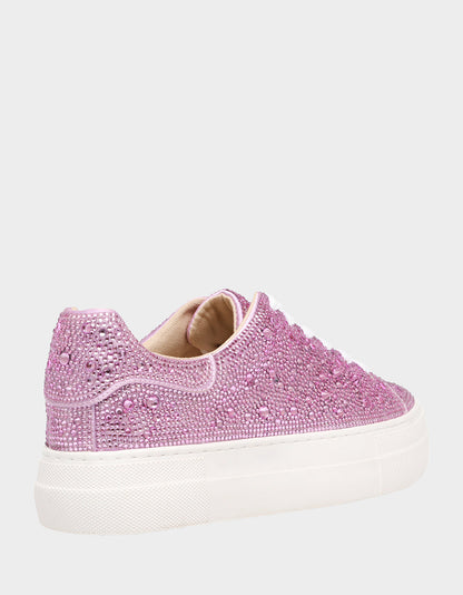 SIDNY LIGHT PINK Rhinestone Sneaker | Betsey Johnson Classic