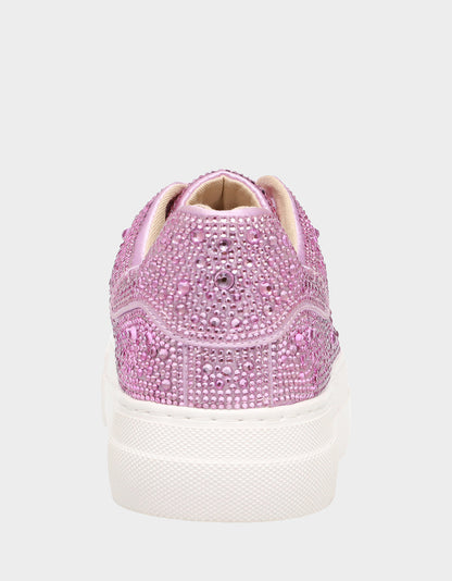 SIDNY LIGHT PINK Rhinestone Sneaker | Betsey Johnson Classic