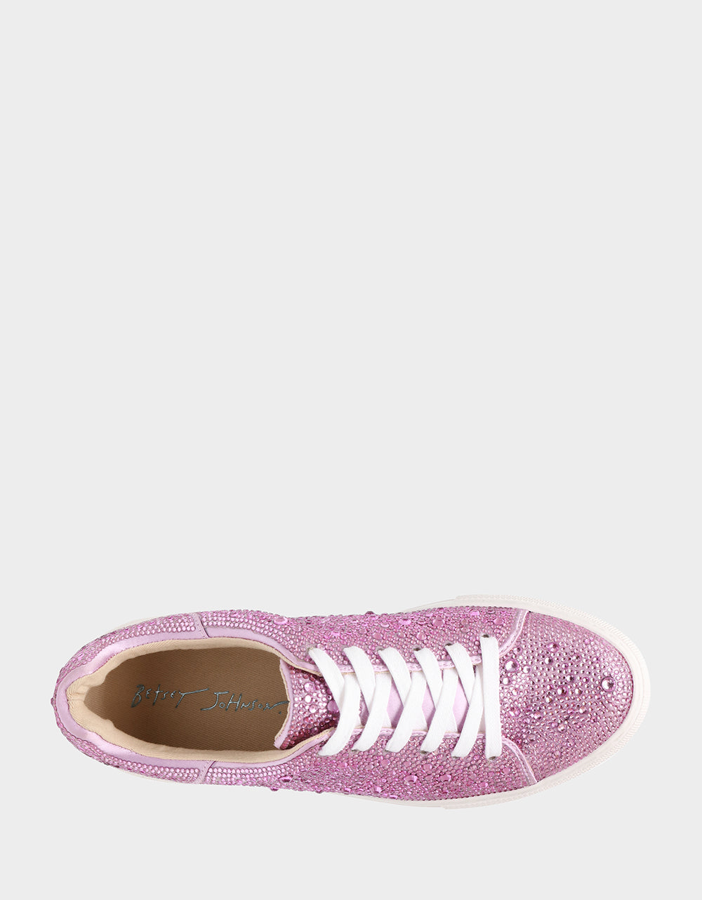 SIDNY LIGHT PINK Rhinestone Sneaker | Betsey Johnson Classic