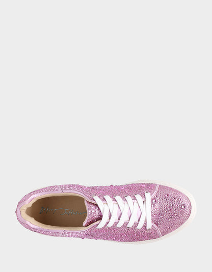 SIDNY LIGHT PINK Rhinestone Sneaker | Betsey Johnson Classic