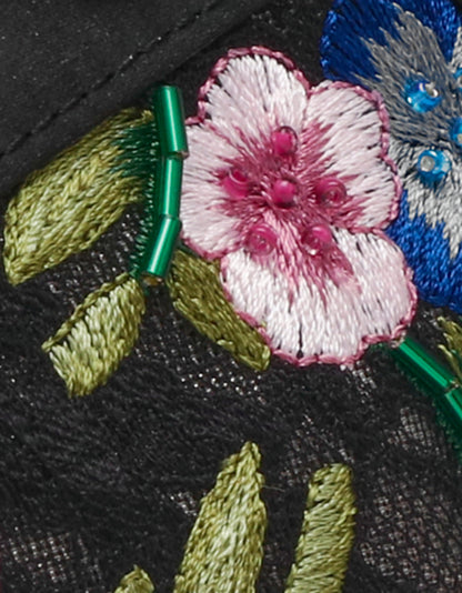JAYLA BLACK MULTI FLORAL Platform Low-Top Lace-Up Sneaker | Betsey Johnson Featured