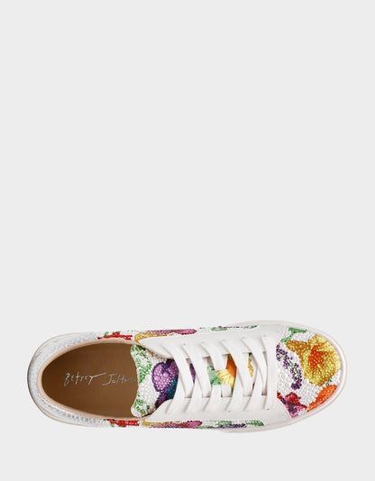 DAMON BRIGHT MULTI Women's Multicolor Floral Sneaker | Betsey Johnson New