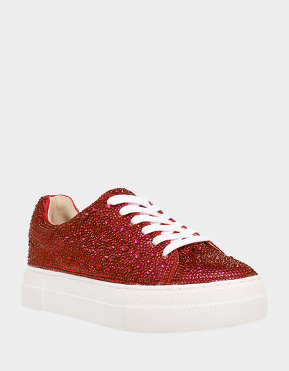 SIDNY RED Rhinestone Sneaker | Betsey Johnson Great Value