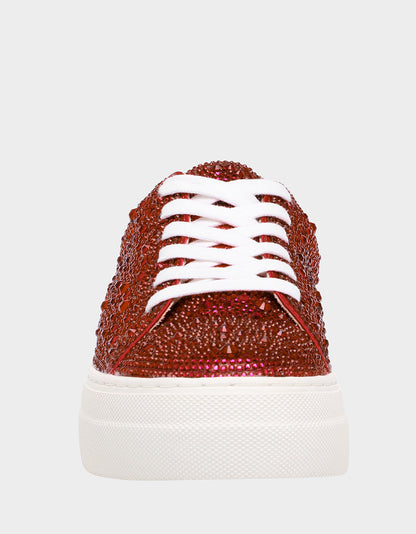 SIDNY RED Rhinestone Sneaker | Betsey Johnson Great Value
