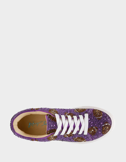 SIDNY PURPLE FOOTBALL Women's Football Sneaker | Betsey Johnson Featured