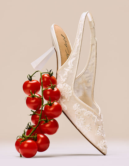 NIKKI IVORY Slingback Heels | Betsey Johnson Great Value