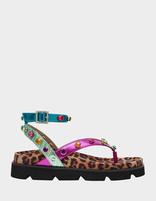 CONLEY METALLIC MULTI Strappy Flatform Sandal | Betsey Johnson Great Value
