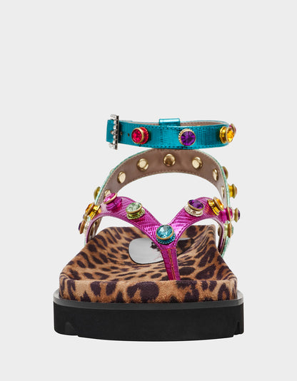 CONLEY METALLIC MULTI Strappy Flatform Sandal | Betsey Johnson Great Value