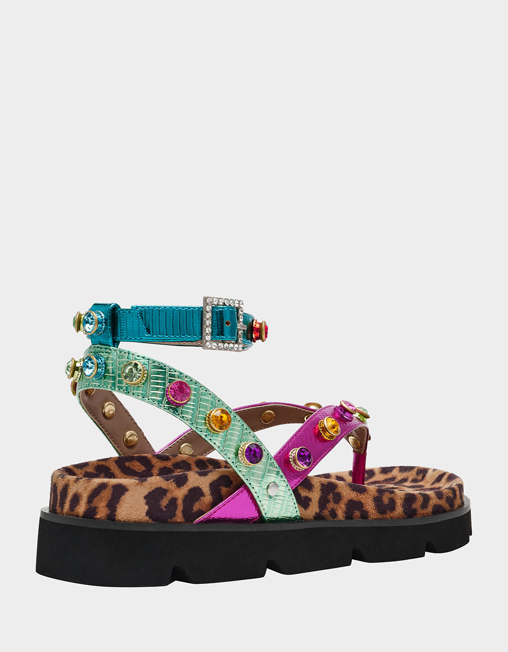 CONLEY METALLIC MULTI Strappy Flatform Sandal | Betsey Johnson Great Value