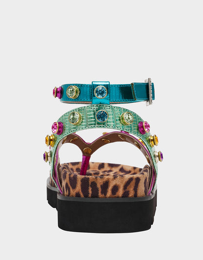 CONLEY METALLIC MULTI Strappy Flatform Sandal | Betsey Johnson Great Value