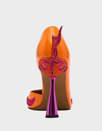 PHOENIX ORANGE MULTI Pointed-Toe Pump Women's Heel | Betsey Johnson Popular