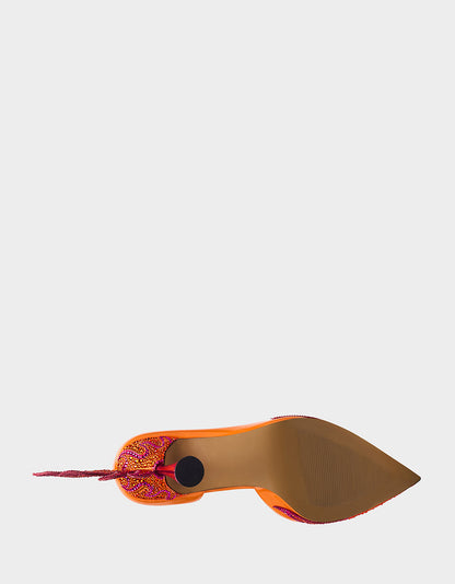 PHOENIX ORANGE MULTI Pointed-Toe Pump Women's Heel | Betsey Johnson Popular