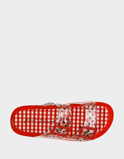 LANDIN RED MULTI Jelly Flatform Women's Sandal | Betsey Johnson Featured