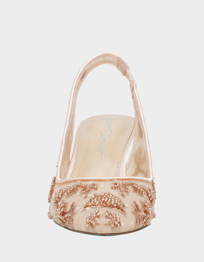 NIKKI BLUSH Slingback Pointed Toe Women's Heels | Betsey Johnson Essential