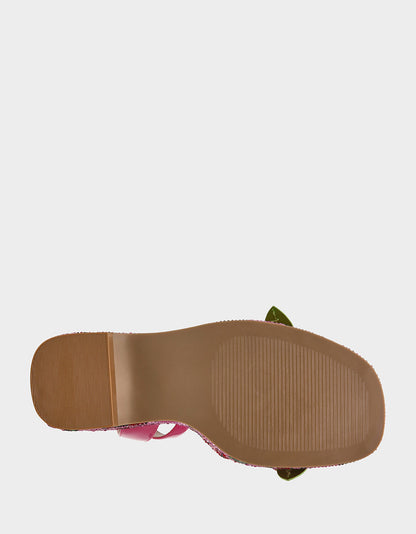 LIZZETE Fuchsia Rose Platform Flowers Embellished Women's Wedge Heel | Betsey Johnson Best Price