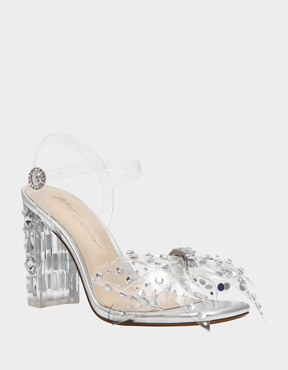 PRATT Silver Women's Rhinestone Embellished Flower Heel | Betsey Johnson Customer Favorite