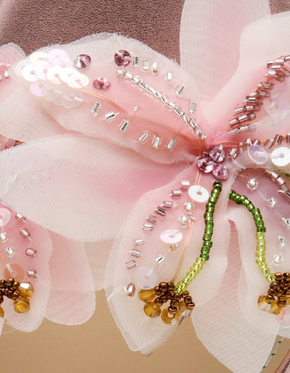 ROSIA Light Pink Flower Embellished Pearl Square-Toe Women's Block Heel | Betsey Johnson Top Pick
