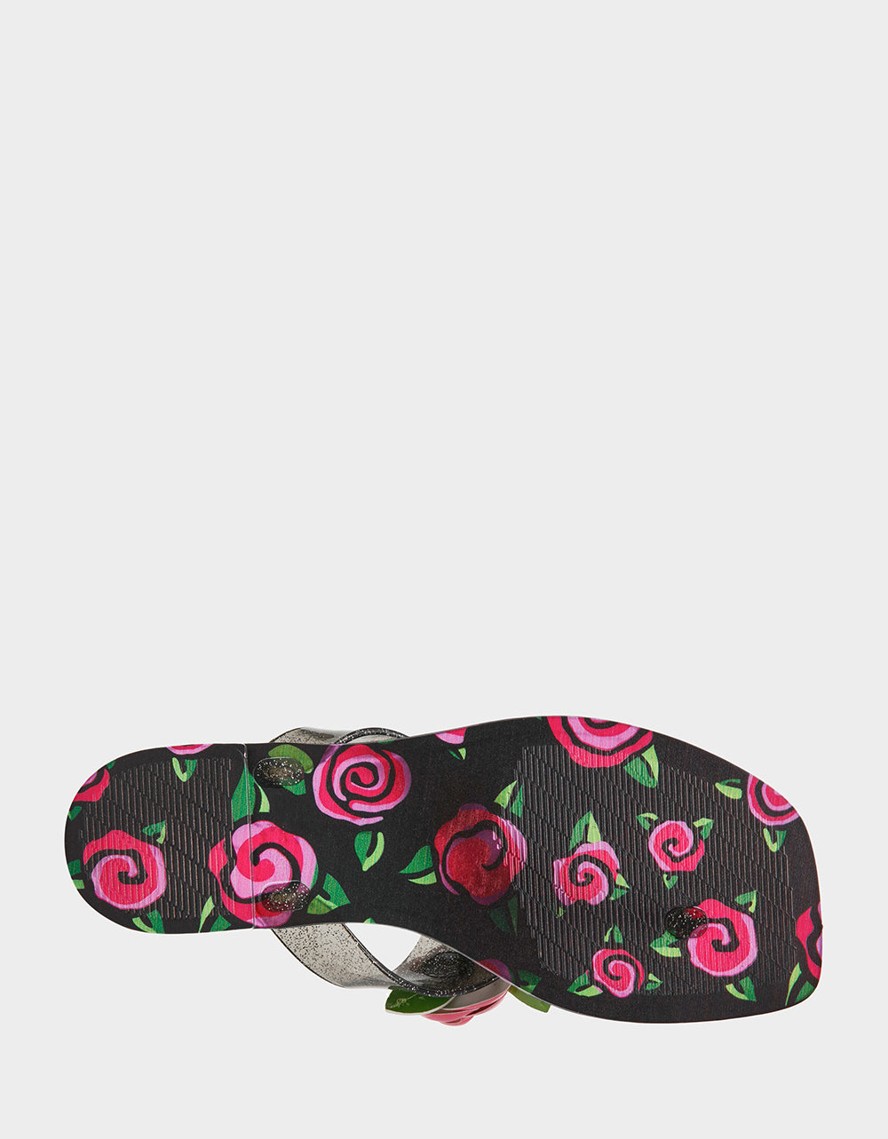 TRENTEN Black Rose Jelly Thong Strappy Women's Sandal | Betsey Johnson Essential