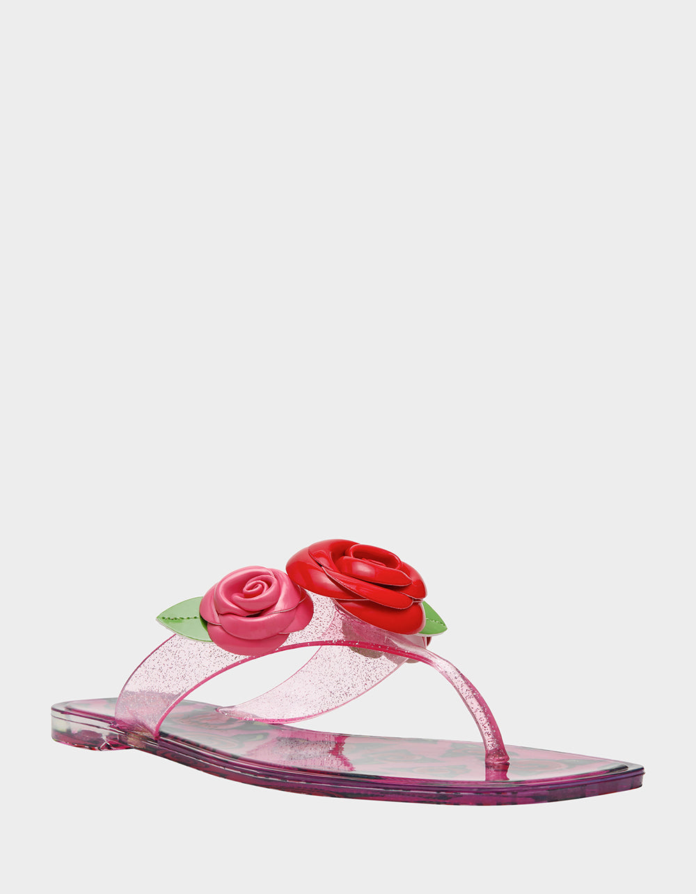 TREN01S5 FUSHIA ROSE Jelly Thong Strappy Women's Sandal | Betsey Johnson Sale