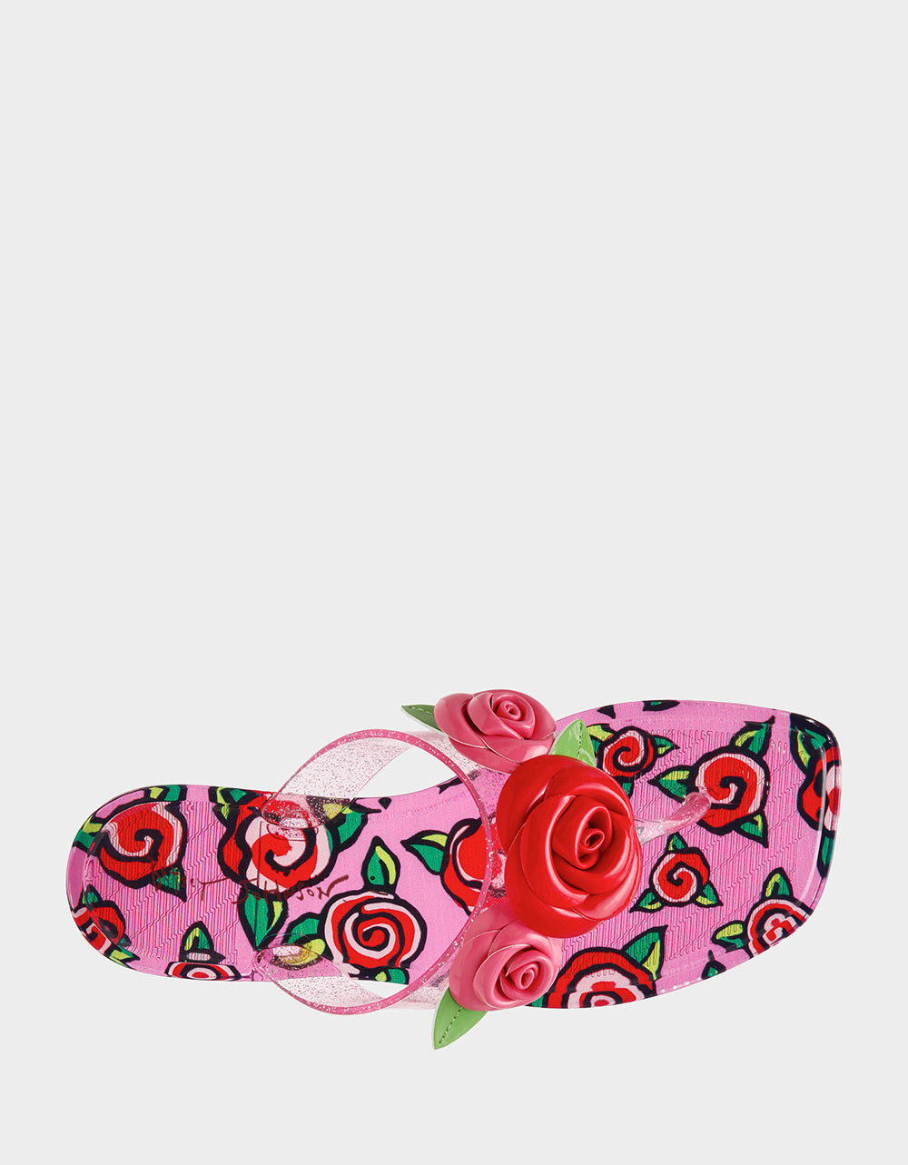 TREN01S5 FUSHIA ROSE Jelly Thong Strappy Women's Sandal | Betsey Johnson Sale