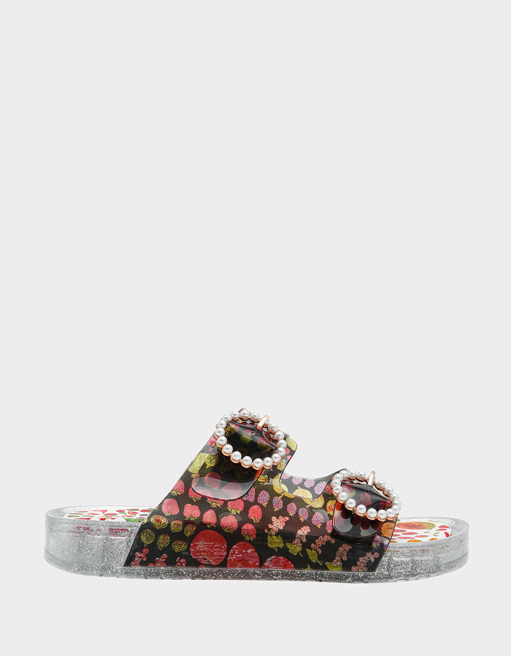 LANDIN BLACK MULTI Jelly Flatform Women's Sandal | Betsey Johnson Signature