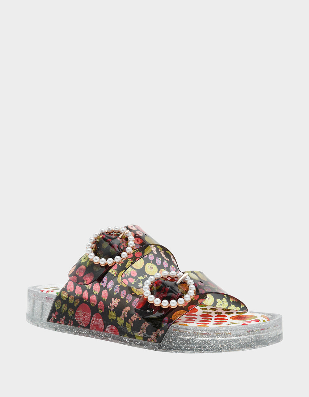 LANDIN BLACK MULTI Jelly Flatform Women's Sandal | Betsey Johnson Signature