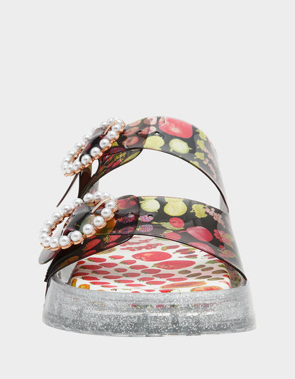 LANDIN BLACK MULTI Jelly Flatform Women's Sandal | Betsey Johnson Signature