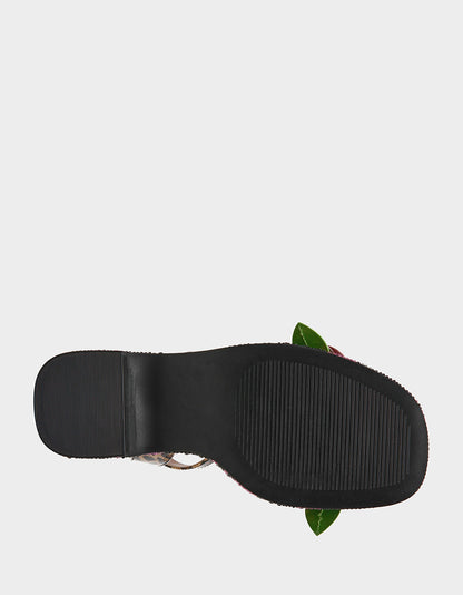 LIZZETE Black Rose Platform Flowers Embellished Women's Wedge Heel | Betsey Johnson Discount
