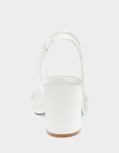 PETRA IVORY Slingback Floral Mesh Block Heel | Betsey Johnson Essential