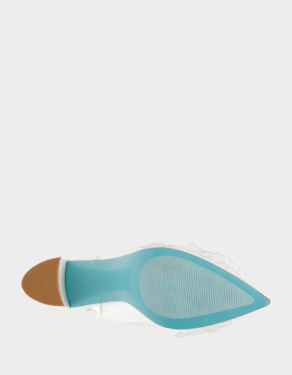 PETRA IVORY Slingback Floral Mesh Block Heel | Betsey Johnson Essential