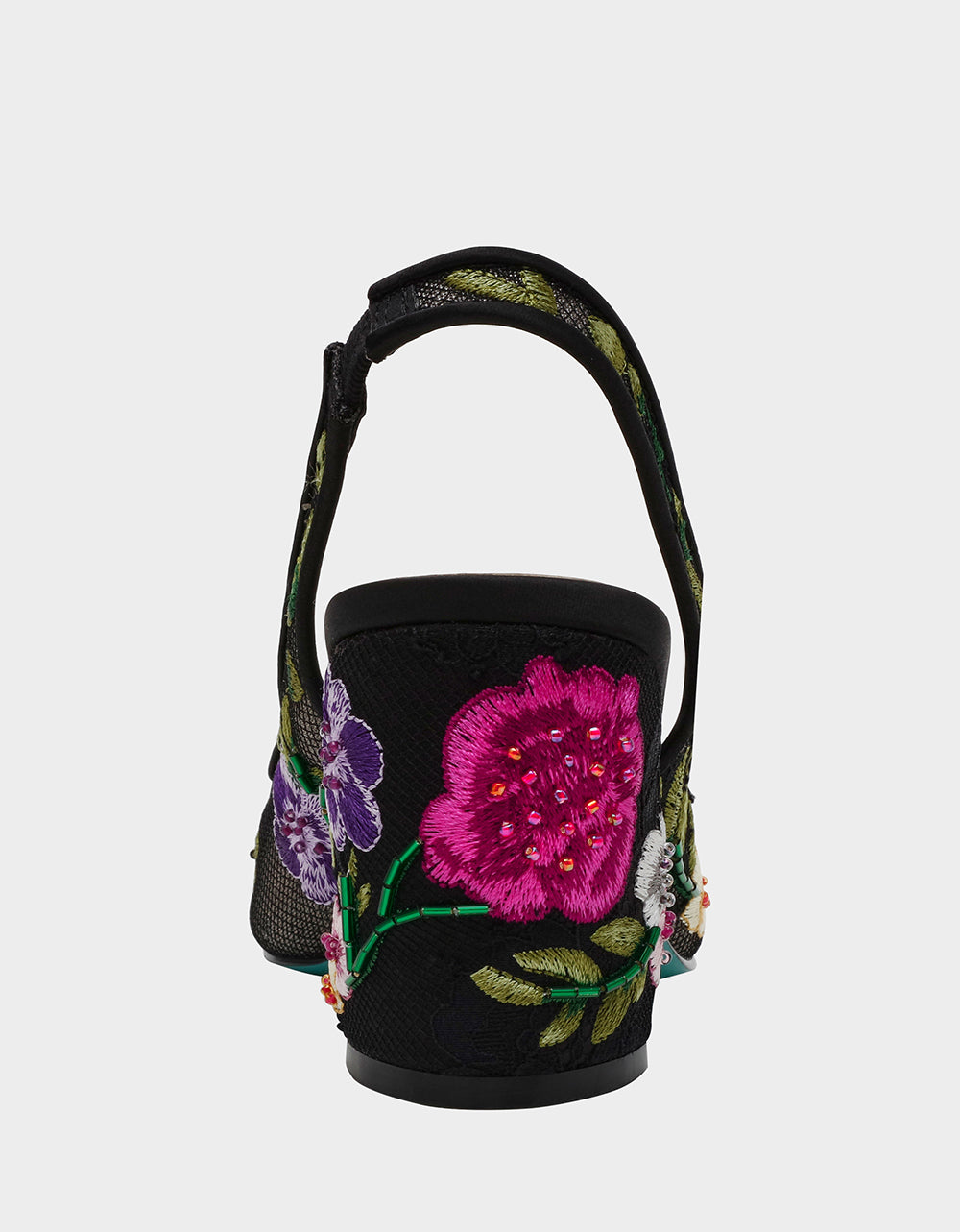 LIRA BLACK MULTI FLORAL Pointed-Toe Slingback Mesh Women's Heel | Betsey Johnson Best Price