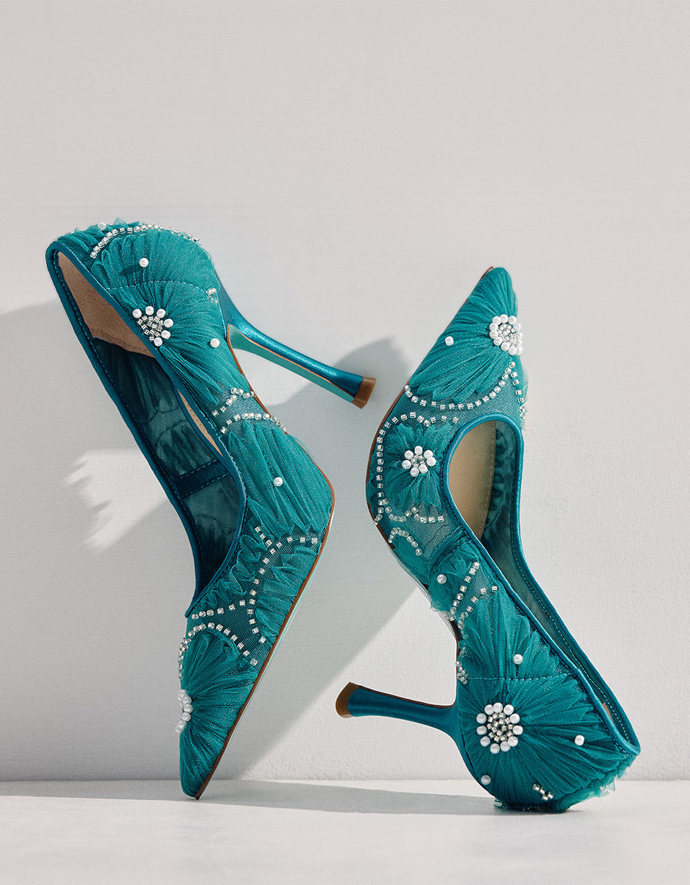 ROXIE EMERALD Pointed-Toe Mesh Stiletto Pump Women's Heel | Betsey Johnson Value