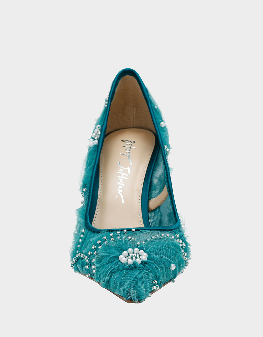 ROXIE EMERALD Pointed-Toe Mesh Stiletto Pump Women's Heel | Betsey Johnson Value