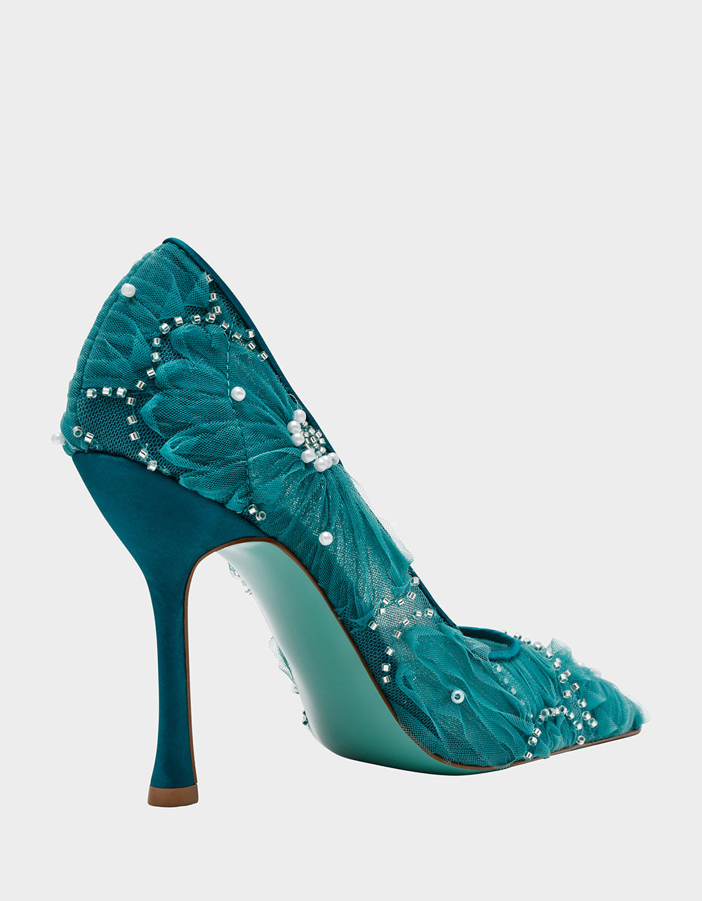 ROXIE EMERALD Pointed-Toe Mesh Stiletto Pump Women's Heel | Betsey Johnson Value