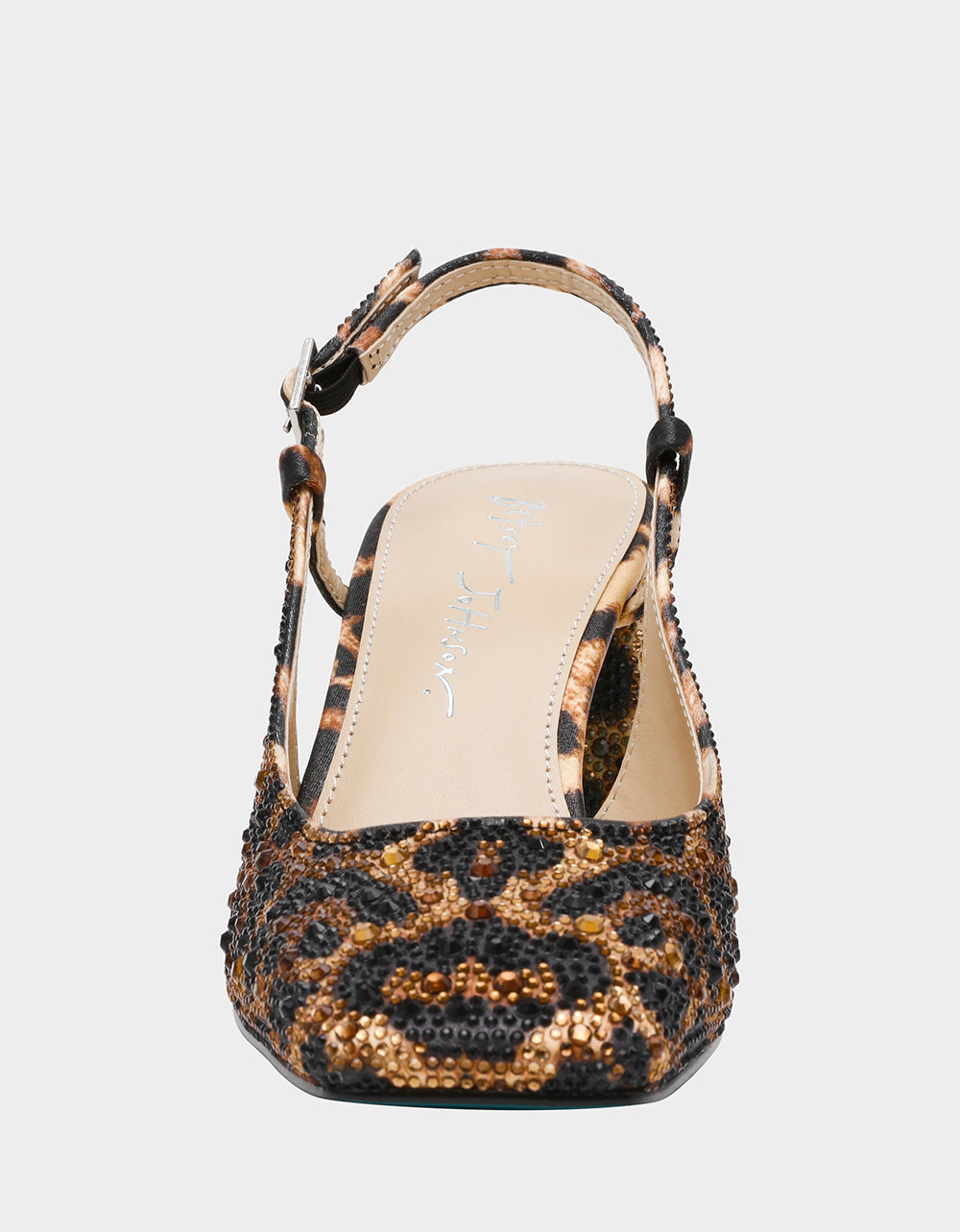 ELIAS LEOPARD Square-Toe Slingback Block Heels | Betsey Johnson Discount