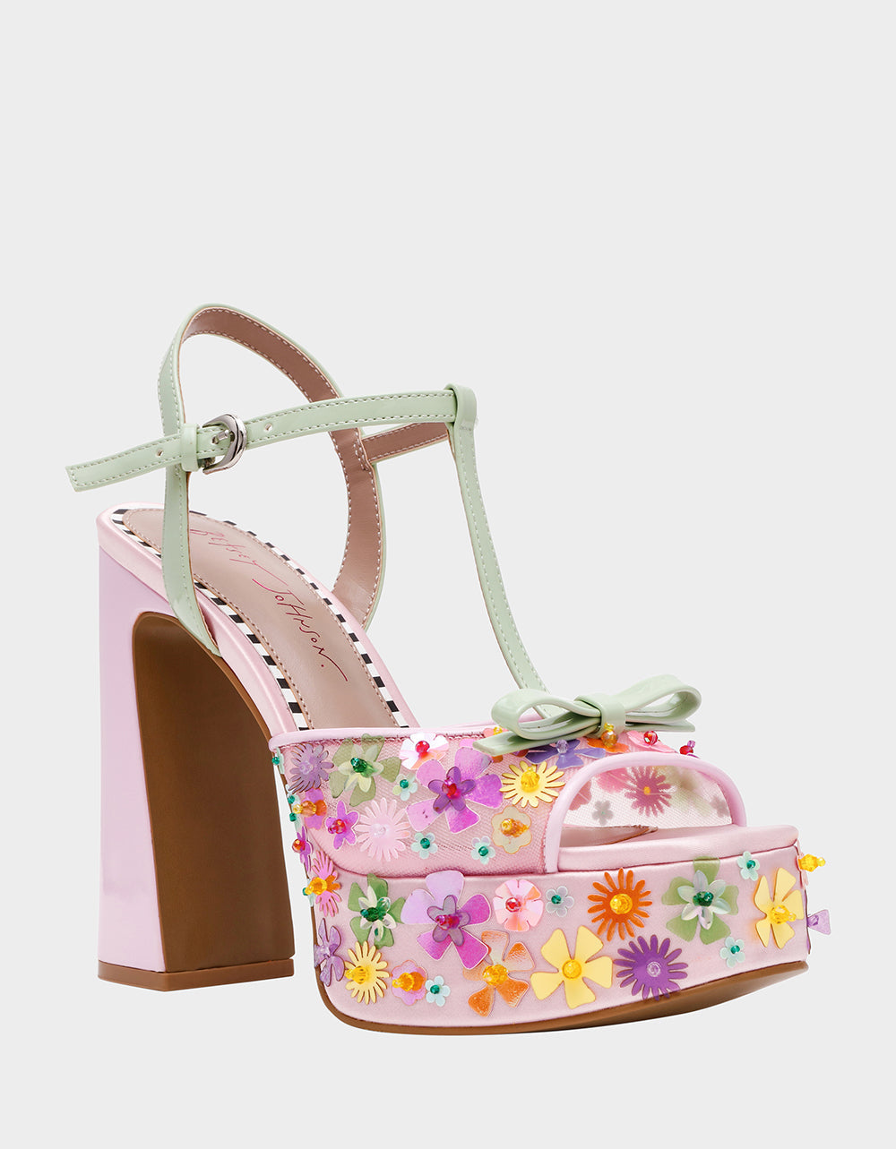 MELODIE PINK MULTI Women's Platform Floral Heel Sandal | Betsey Johnson Everyday