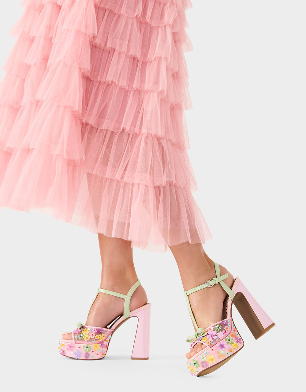 MELODIE PINK MULTI Women's Platform Floral Heel Sandal | Betsey Johnson Everyday