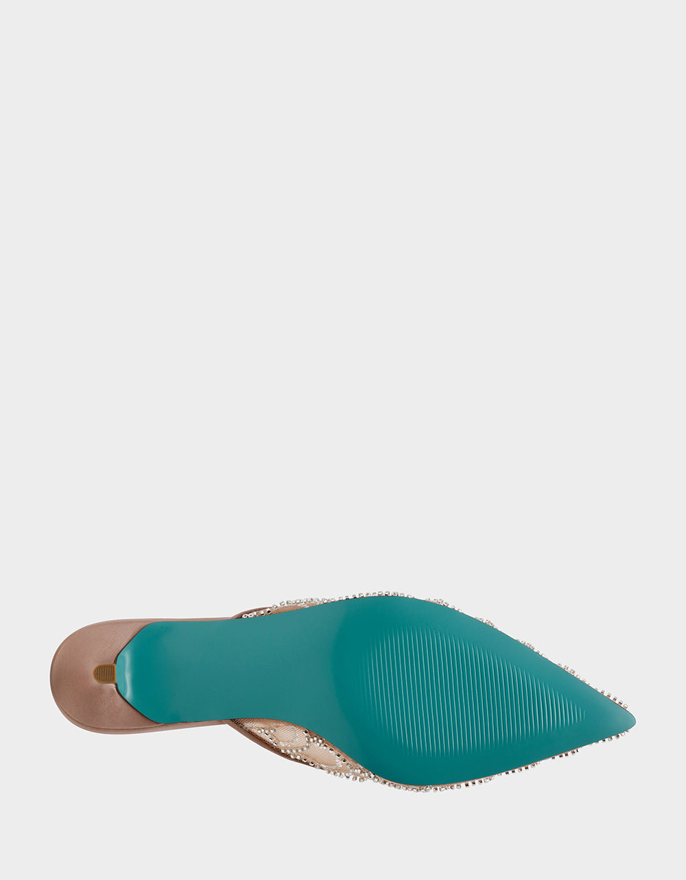 ELLIS NUDE Pointed-Toe Mesh Embellished Mule Women's Kitten Heel | Betsey Johnson Signature
